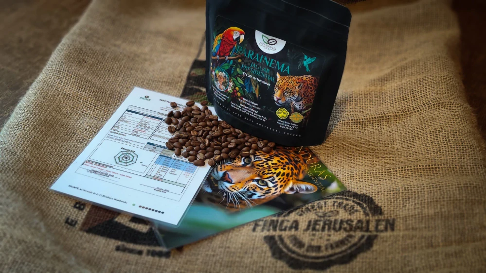 HONDURAS Parainema Jaguar Presidential - zrnková káva Arabica 